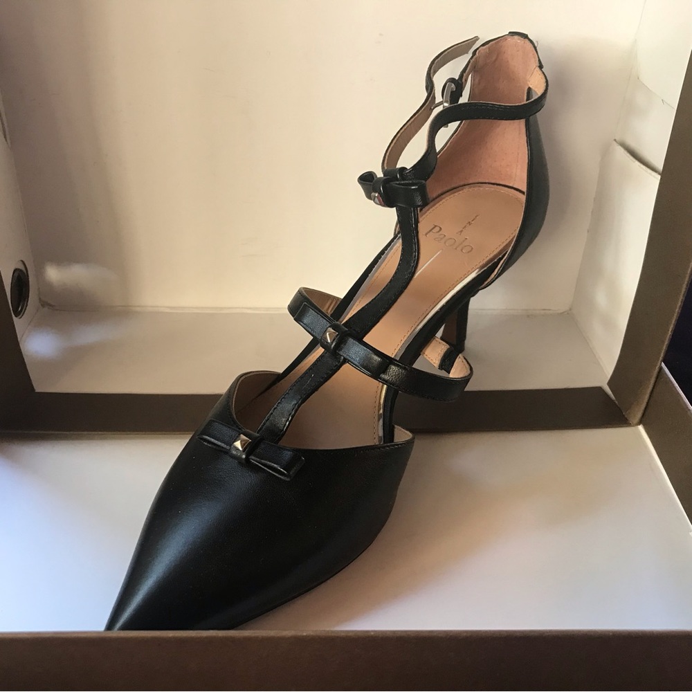 linea paolo blk strappy pump 9.5